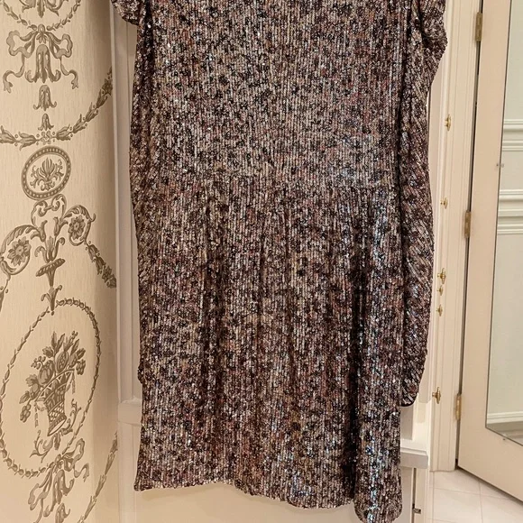 Jonathan Simkhai Mallory Sequined Long PuffSleeve Mini Dress Size 4
